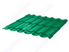 Металлочерепица МЧ2 Монтеррей Макси 0,5 ПЭ RAL6029 зеленая мята
