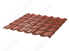 Металлочерепица МЧ2 Монтеррей Ретро 0,45 ПЭ RAL8004 коричневая медь
