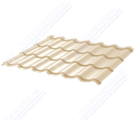 Металлочерепица МЧ2 Монтеррей 0,45 ПЭ RAL1015 светлая слон кость