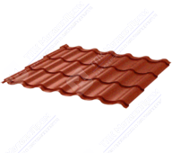 Металлочерепица МЧ2 СуперМонтеррей 0,5 Стальной бархат RAL8004 коричневая медь