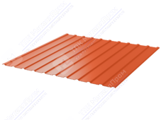 Профнастил полимер С10 0,5 1130/1155 ПЭ RAL2004 оранжевый