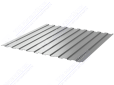 Профнастил полимер С8 0,45 1150/1200 ПЭ RAL9006 белый алюминий