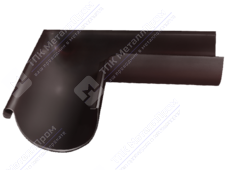 Угол желоба GrandLine 125 наружный металл RAL8017 шоколад